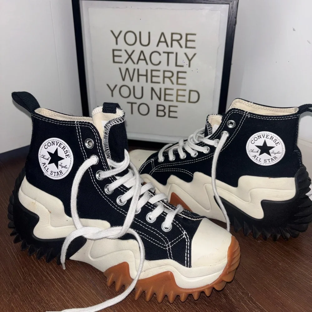 Converse High-Top Sneakers - Black and Cream - Picture 1 of 6